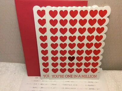 RSVP VALENTINE'S DAY GREETING CARDS New w/envelope LOT OF 2 "One in a Million"