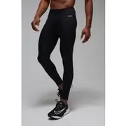 Mens Black Man Active Seamless Base Layer Legging