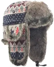 [FORDALLIO] Cold Weather Faux Fur Ear Flap Trapper Hunter Hat Russian Soviet Ushanka Trooper Pilot Cap