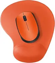 Audimi Small Mouse Pad with Wrist Rest Support Mouse Mat Non-Slip Rubber Base for Laptop PC Office Working Gaming (Orange)