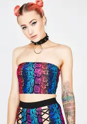 [Club Exx] Junglist Jewel Drop Tube Top