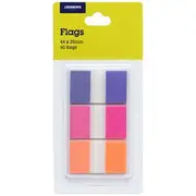 J.Burrows Flags 25x44mm Purple/Pink/Orange 3 Pack