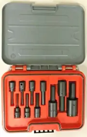 J52110HIM Proto 3/8 & 1/2 Drive 10 Pc SAE Hex Bit Socket Set 1/8" - 5/8" Black