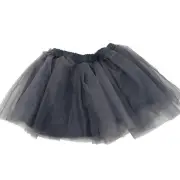 New Zara Girls 5-6 Y Dark Gray Tulle MIni Skirt Pull On Layered 5-6T NWT