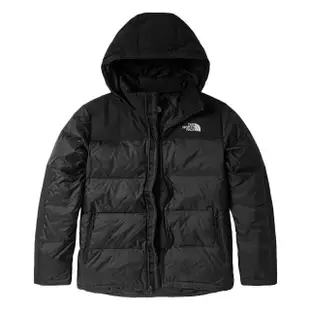 【The North Face 官方旗艦】北面男款黑色防潑水保暖連帽羽絨外套｜4U82JK3