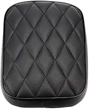 Motorcycle Rear Passenger Pillion Pad Rectangular Pillion Passenger Pad Seat 8Suction Cups Fit For Harley 883 1200 Fit For Choppers Dyna(Black Diamond-1PC)