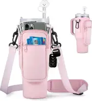 Water Bottle Carrier Bag with Pocket for Stanley 40 oz Tumbler with Handle
