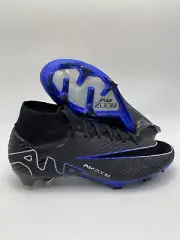Nike Zoom Superfly 9 Elite FG Black Chrome Blue Shoes (DJ4977 040) Men's Sz 8