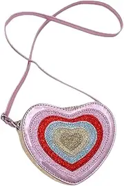 [FRCOLOR] Heart Shape Crossbody Bag Adorable Glitter Purse for Design Lightweight Storage Pouch Durable Heart Wallet for Fashionable