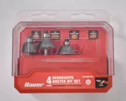 Bauer 4 Piece Decorative Router Bit Set 1/4" Shank 22123A-B4 For Collet Routers