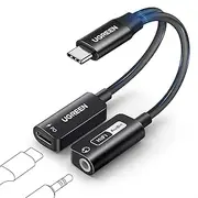 UGREEN Magnetic USB C to 3.5mm Audio Adapter and Charger 2 in 1 Hi-Res 32bit/384kHz Aux to USB C with PD 60W Fast Charging Dongle Cable for iPhone 16/15 Pro Max, Galaxy S25Ultra, Pixel 9, iPad Pro/Air