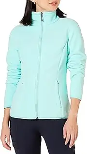 [Amazon Essentials] Women's Classic-Fit Long-Sleeve Full-Zip Polar Soft Fleece Jacket (Available in Plus Size), Aqua Blue, Medium