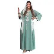 Ramadan Embroidery Abaya Women Maxi Dress Muslim Kaftan Islamic Arab Robe Caftan