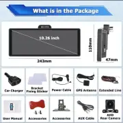 10.26 Inch Wireless Portable Car Stereo with 4K Dash Cam