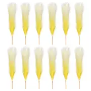 12 Pcs 17 Inch Faux Pampas Grass Artificial Boho Decor Gradient Yellow