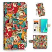 ( For Oppo A54 / A74 5G ) Wallet Flip Case Cover AJ24154 Owl