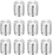 sourcing map Potentiometer Control Knob 6mm D Type Shaft Electric Guitar Power Amplifiers Stereos, Bass 180 Degrees 6x15x17mm Aluminum Plastic Knobs Silver 10PCS