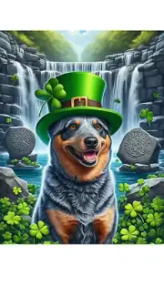 Australian Cattle Dog Blue Saint Patrick's Day Flag