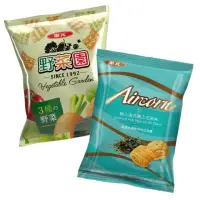 在飛比找momo購物網優惠-【華元】三色野菜園102g/Aircorn玉米脆餅極上海苔鹽