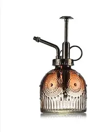 Glass Plant Mister Spray Bottle, 16CM Tall Vintage Plant Spritzer Watering Can, Succulent Watering Bottle with Top Pump, Small Plant Sprayer Mister for Indoor Outdoor House Plant (Brown)