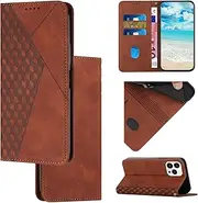 Case Compatible with Samsung Galaxy A23,Compatible with Samsung Galaxy F23 5G / M23 5G / M13 4G Magnetic Closure Flip Kickstand Wallet Card Slot Cover Brown