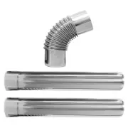 3 Pcs Chimney Flue Vent Straight Tube Extension Elbow Stove
