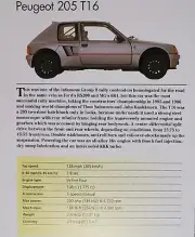 Peugeot 205 Car Picture Out of Print Spec Article Sheet Wall Art Decor