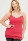 BNWT Torrid Plus Size 3 (22/24) Lace Trim Magenta Foxy Tunic Cami Cotton Spandex