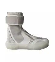 Burberry Beige White Stretch High-Top Sneakers US 9 39 Sub Knit Sock Boot $850