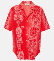 [Alemais] Alémais Martha printed cotton-blend shirt UK 16 red