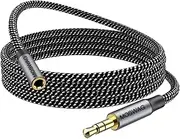 MOSWAG 3.5mm TRS Extension Cable, 3.5mm Male to Female Stereo Audio Cable Nylon Braided Cord Compatible for Home/Car Stereos Smartphones Headphones Tablets Media Players and More