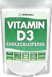 XPRS Nutra Vitamin D3 (Cholecalciferol) Powder -Unflavored VIT D Powder for Bone Health and Immune Support - Vitamin D3 Powder Supports Muscle Function - Vegan Vitamin D Powder Supplements (8 oz)