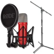 Rode NT1 Signature Series - Red Condenser Microphone with Mic Stand