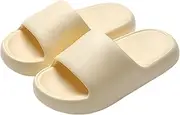 [AWGHZYOEE] Shower Sliders Thick Sole Cloud Slippers for Women and Men Lightweight Non-Slip House Slippers Shower Shoes Indoor Slides Bathroom Sandals Beach Slippers(Yellow,36-37)