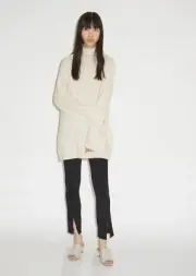 NWT $1120 The Row Mandel Cashmere Blend Turtleneck Sweater in Natural sz XS