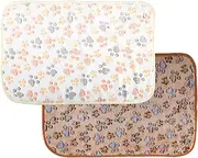 GroveEss 2PCS Soft Pet Blankets,Warm Fluffy Fleece Pet Blanket,Cute Cozy Sleep Mat Sofa Bed Cover Pet Liners Blanket for Dogs Cats Puppy Kitten (Brown and White)