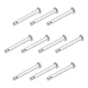 Single Hole Clevis Pins - 4mm x 30mm Flat Head 304 Stainless Steel Pin 10Pcs