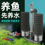 魚缸水妖精魚缸生化棉過濾器氣動壁掛式吸便器帶濾盒帶生物珠