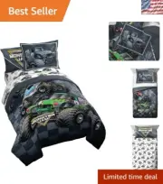 Fade Resistant Monster Jam Full Bed Set - Cozy 7-Piece Bedding Collection