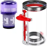 Upgraded Dust Bin Replacement Compatible With Dyson V11 V15 SV14 SV15 SV22 Vacuum Cleaner,1 Canister Bin for Part no.970050-01 and Part no.965443-01 with 1 HEPA Filter