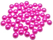 200 Hot Pink Acrylic Half Pearl Flatback Round Bead 10mm Scrapbook Craft