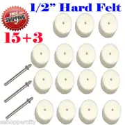 15 Hard 1/2" Felt Polishing Wheel for Dremel 414 Rotary Tool Mandrel 401 1/8"