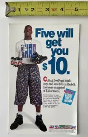 VTG Shaquille O'Neal Pepsi Store Vendor Marketing Sticker, Unused, Rare!