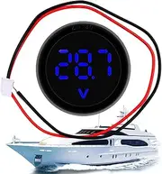 Battery Voltage Meter,DC4-100V LED Digital Voltmeter Round Panel - Automotive Voltage Detector for Car Motorcycle RV Shwing