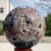 1.38LB Natural Sakura Flower Agate QUARTZ Sphere Crystal Ball Healing