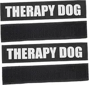 SUPVOX 2 Pairs Harness with Therapy Dogbadges Dog Vest Label Pet Stickers Dog Patches Removable Dog Tags for Therapy Dog Patch Embroidered Hook Therapy Vest Patches Badgrs Pu Black