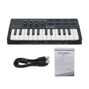 M-VAVE SMK-25 Black 25 Key MIDI Keyboard Controller with RGB Backlit Drum Pads/