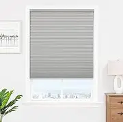 Joydeco No Tools No Drill Window Blinds for Indoor Windows, Blackout Shades Cellular Shades Cordless, No Drill Blinds for Windows, Window Shades for Home, Bedrooms, Doors (Grey, 27" W x 64" H)