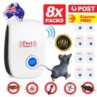 8PCS Ultrasonic Electronic Pest Mouse Cockroach Repeller Reject Insect Killer AU