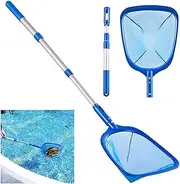 Pool Skimmer Net with 17.5-35” Telescopic Pole, 3 Section Pole, Fine Mesh Net for Cleaning Pool Liners, Spas, Ponds, and Kids Inflatable Pool